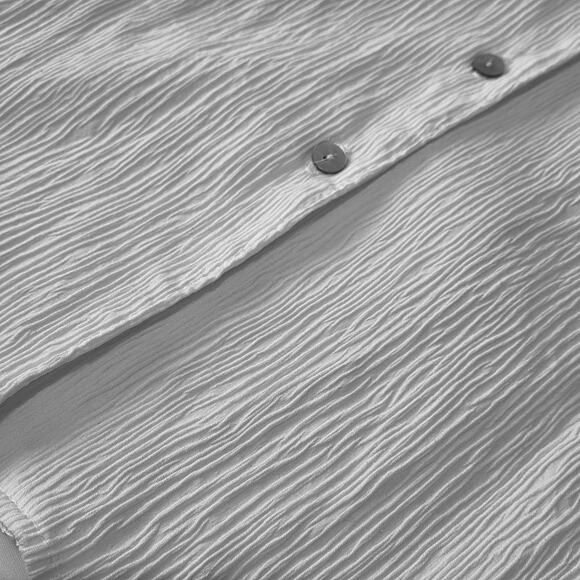 Marla Wynne New White Crinkle Button Front Blouse Tunic Cotton Stretch USA Sz M - Picture 10 of 10